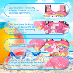 Kids Swim Vest Life Jacket for 30-55 Pounds Boys and Girls, Toddler Floaties wit