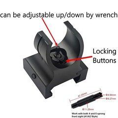 T actical Aluminum Low Profile Front &Rear Sight Set For Picatinny Diopter Scope