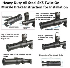 All Steel Quick Detach Twist On SKS Muzzle Brake US Seller