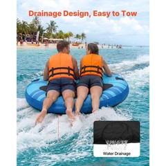 Uimoso Towable Tube for Boating, Inflatable 3-Person Water Sport Tube