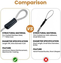 10FT 5mm Braided Stainless Steel Security Cable Lock – Heavy Duty Outdoor Use