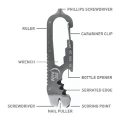 Nite Ize DoohicKey Keychain Mini Purpose Multi Tool Stainless Steel 2-Pack