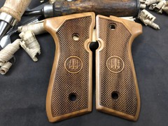 Beretta 92F, 92FS, M9, 96 Walnut Wood Grips. Handmade A Quality. US Based Seller