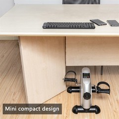 Home Use, Arm, Hands and Feet Trainer Mini Pedal Exercise Bike, Silver, Portable