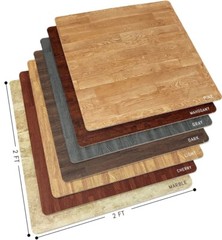 12 Wood Grain Flooring Tiles – Interlocking Foam Floor Mat- 3/8&Prime; Thick- 48 Sq Ft