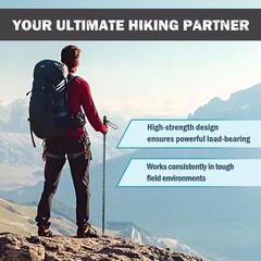Trekking Pole Travel Walking Stick, Multifunctional Lightweight Aircraft Alumi