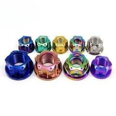 4pcs Titanium Nut M6 M8 M10 M12 M14 M16 Flange Fancy Nuts for Bike Motoycycle