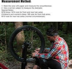Bike Wheel Axle Nut and Bicycle Hub Safety Washer Kit, Flanged Nuts Parts