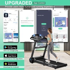 SuperFit 2.25HP Folding Treadmill Running Machine W/APP Control Heart Rate