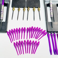 VTG 146 PCS Airmaster 6 Dart Set Case Extra Flights Shafts Points Plastic Steel