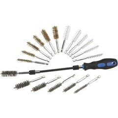 Klutch Bore Brush Set, 20-Pc., 1/4in.–1in. Dia., Nylon/Stainless/Brass, Drill
