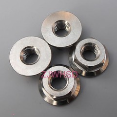 4pcs 1/4&Prime;- 20 TPI USA Thread Titanium Ti Hex Flange Nut for Bike Motorcycle Car