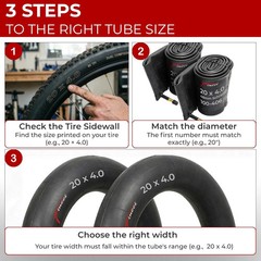 Fincci Durable 20×4.0 Fat Tire Tube – Pair 20 Inch Bike Tube with Presta/Schrade