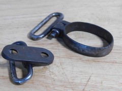 Unknown Rifle Barrel Band Stacking Swivel & Matching Swivel, Winchester?, 4/48