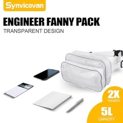 10.6 Inch Fanny Pack Tool Bag -Transparent & Anti-static Cleanroom Waist White