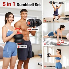 Adjustable Dumbbell Set, 45LBS Dumbbell Set with Silent Anti-Collision Air Cu…