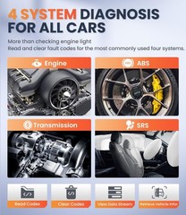 OBD2 Scanner with ABS SRS Transmission Reset Fault Codes