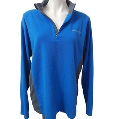 Columbia Fleece 1/4 zip pullover Blue & Gray Mens size Large