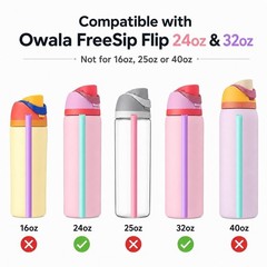 Joshey 6PCS Replacement Straws for Owala FreeSip Bottles – Durable & Reusable