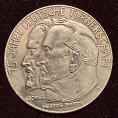 1860 Coburg Pentecost 75 Years of German Gymnastics Historical Token New