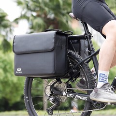 WEST BIKING Waterproof Bike Double Pannier Bag Bicycle Rear Rack Pack Bag Black