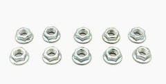 (Qty10) Wald Flanged 5/16&Prime; x 24 TPI Bicycle Hub Axle Nuts