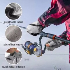 UPF50+ Fishing Gloves UV Sun Protection Gloves Fingerless Gloves for Men Women
