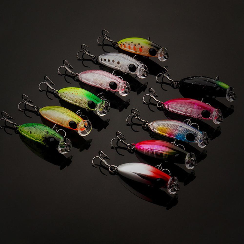 10PCS 3.5cm 2.5g Mini Micro Minnow Wobbler Lure Diving Swaying Lure Trout Bait