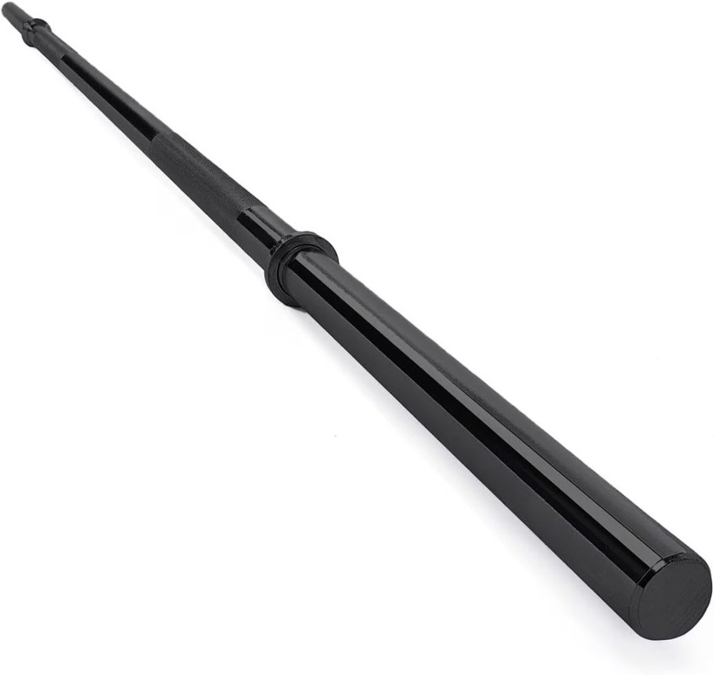 7FT 1IN Black Straight Barbell – Heavy-Duty Alloy Steel Weightlifting Bar