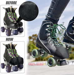 2 Pieces Roller Skate Toe Guards Artificial Leather Toe Guards Protectors for Qu