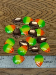 20 ct. Size 3.5 Colorado Blades, Orange/Chartreuse/Flo. Green, Copper Back