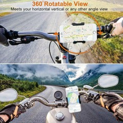 360° Bike Motorcycle Stand Aluminum Handlebar Mount Bicycle Cell Phone Holder