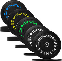 Fitvids Olympic Bumper Plates Set, 2&Prime; Weight Plates for Strength Training & Weig