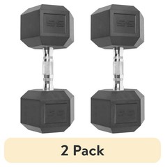 CAP Barbell Rubber 55 Lb Pair Set of 2 Coated Hex Dumbbells Weights 110 Pounds