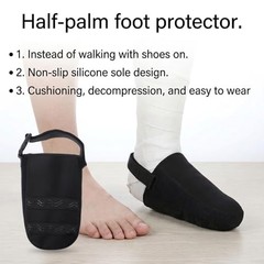 Cast Sock Cover for Foot, Non Slip Adjustable Toe Warmer, Black Nylon Walking