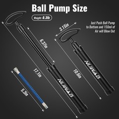 NUWAB 10.6 Inch Ball Pump, Lightweight Portable Manual Pump for Black
