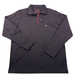 Southern Point Co Mens Tech Pullover Black Red Quarter Zip Chest Pocket Size M