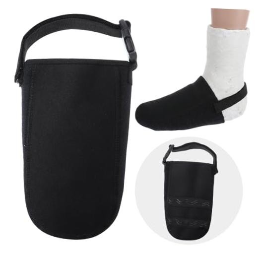 Cast Sock Cover for Foot, Non Slip Adjustable Toe Warmer, Black Nylon Walking