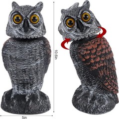 Realistic 10.6 Inch Owl Decoy Set – Effective Bird Deterrents for Your Garden