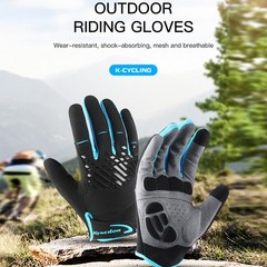 Cycling Gloves Padded Full Finger Mountain Bike Gloves Breathable MTB Racing Men