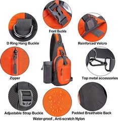 AmHoo Sling Backpack Chest Shoudler Large 18 x 10.6 x 4.7 Inch, Orange
