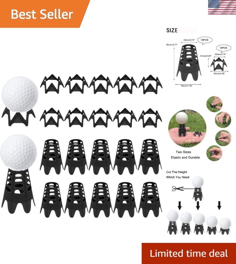 Versatile 20-Piece Golf Tees for Driving Range & Home Use – Durable & Adjustable