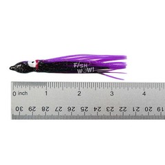 Fish WOW!® Fishing 3.5&Prime; 9cm Squid Skirt Octopus Hoochies Soft lures lot Purple