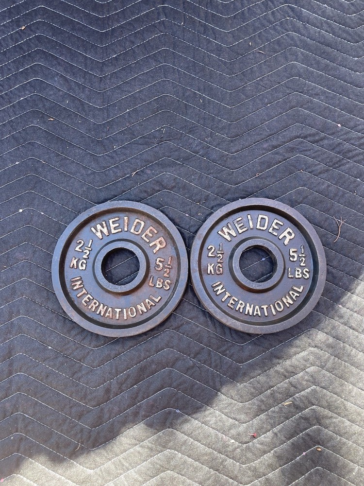 Weider International 2-inch Hole Weight Plates 2.5kg 5.5lbs Pounds, Set Of 2