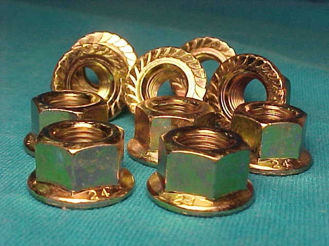 100 – 3/8 x 24 Thread Flanged Gold BMX Bicycle Axle Nuts