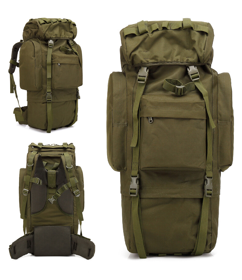 65L Military Tactical Backpack Camping Sport Rucksack Extra Large Hiking Daypack