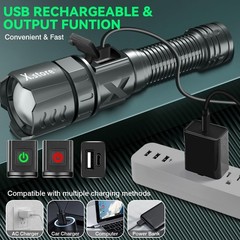 Led Tactical Flashlight, XHP70 Picatinny Rail Mount Flashlight Rifle Light Elect