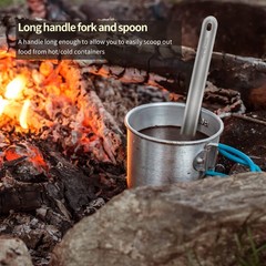 TiTo Titanium Long Handle Spork and Spoon 220*40*40mm/8.66*1.6*1.6in,