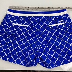Slazenger Women 10 Blue Golf Shorts Excellent Diamond Print Stretch Activewear