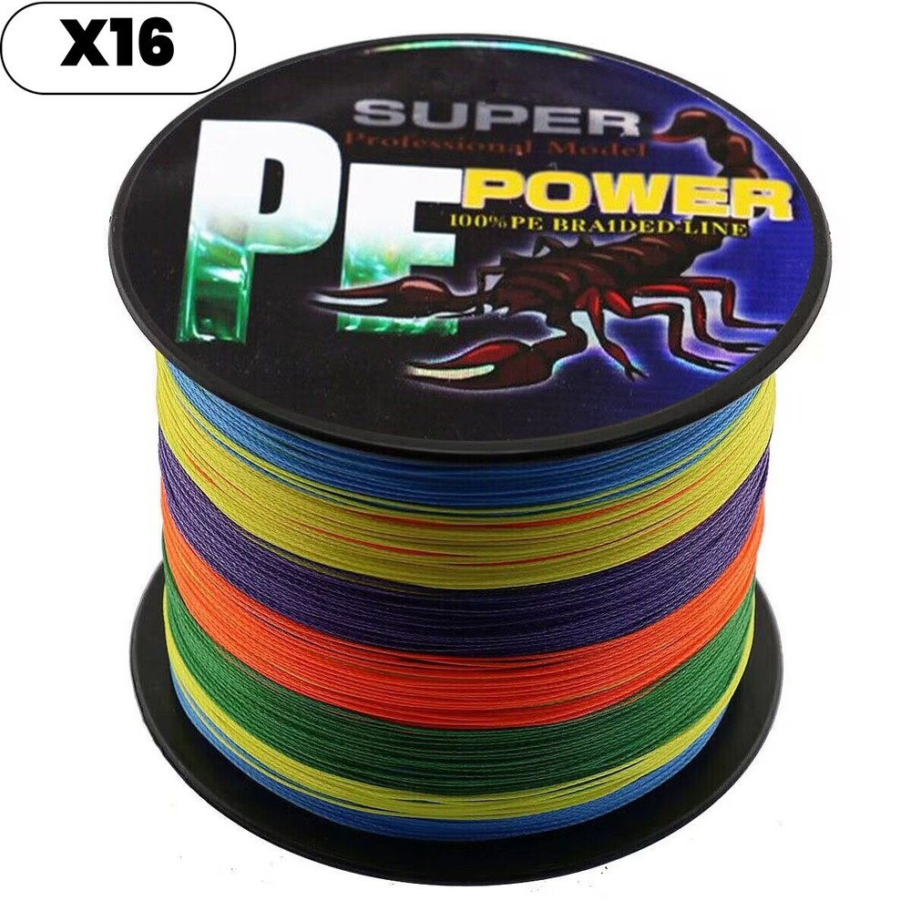 16 Strands 100M-2000M 20lbs-500lbs Multicolor Hollow Dynema Braided Fishing Line